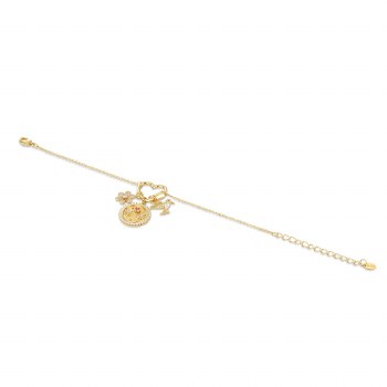 Newbridge Silverware Bracelet Hummingbird Charm Gold Plated