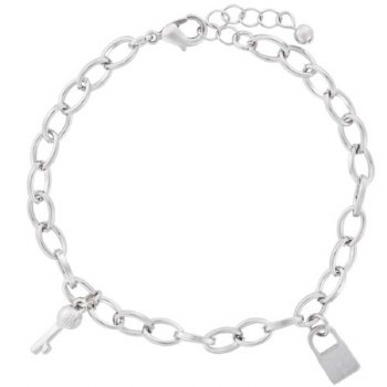 Indulgence Bracelet  Lock &amp; Key Rhodium