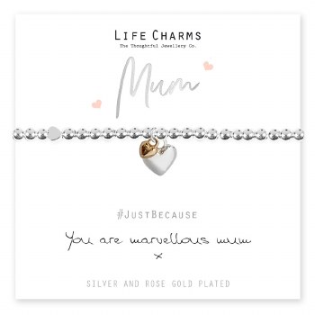 Life Charms Bracelet Marvellous Mum Hearts