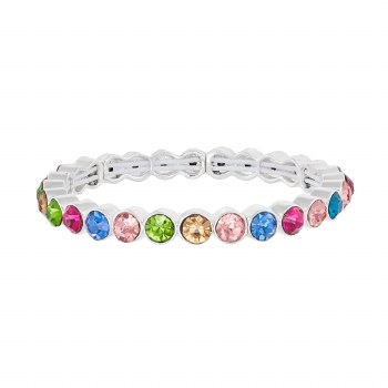 Indulgence Bracelet Silver Multi Stone Stretch