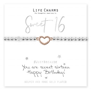 Life Charms Bracelet Sweet 16 Rose Gold Heart