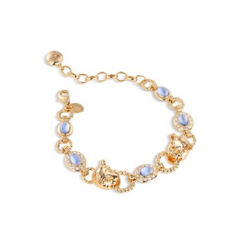 Newbridge Silverware Bracelet Tiger Head with Blue Stone