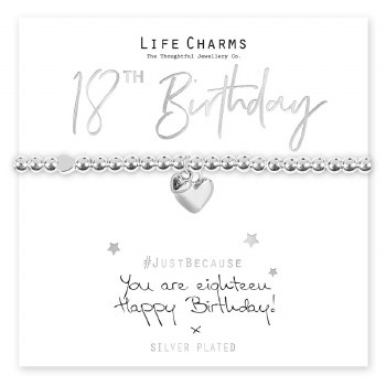 Life Charms Bracelet You Are 18 Puffed Hearts