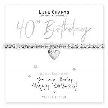 Life Charms Bracelet You Are 40 Heart