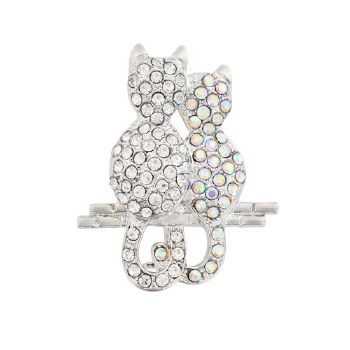 Indulgence Brooch Crystal Cat Rhodium