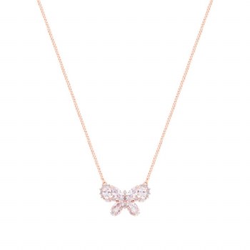 Tipperary Crystal Butterfly Rose Gold Pendant CZ