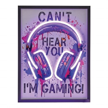 Wall Hanging LED Light Can't Hear You I'm Gaming