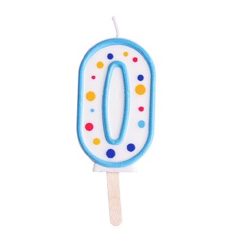 Candle Blue Numeral  0