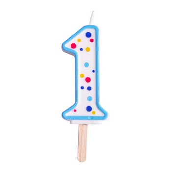 Candle Blue Numeral  1