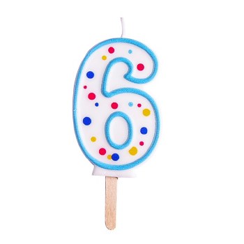 Candle Blue Numeral 6
