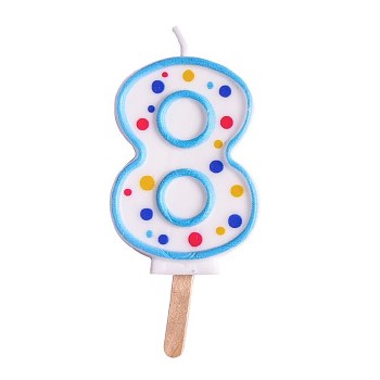 Candle Blue Numeral 8