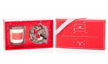 Newgrange Living Candle Festive Spice &amp; Robin Decoration