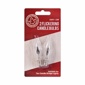 Christmas Living Candle Light Bulb 2pc Flicker
