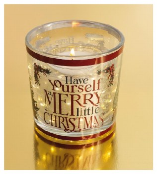Tipperary Crystal Candle Merry Little Christmas LED Light Up Candle