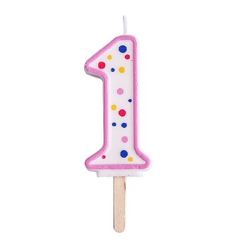 Candle Pink Numeral 1