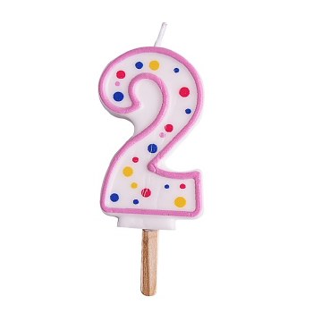 Candle Pink Numeral 2
