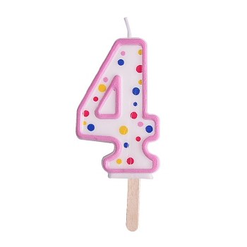 Candle Pink Numeral 4