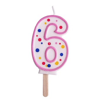 Candle Pink Numeral 6