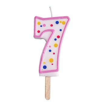 Candle Pink Numeral 7