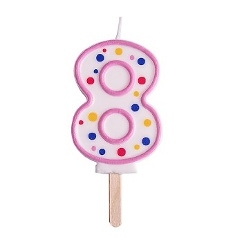 Candle Pink Numeral 8