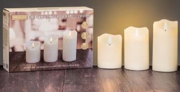Candle Set LED Set of 3 Ivory