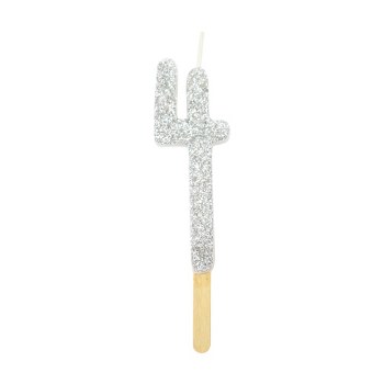 Candle Silver Glitter 4