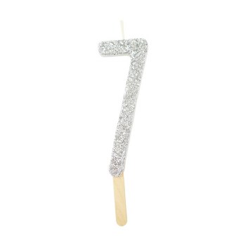Candle Silver Glitter 7