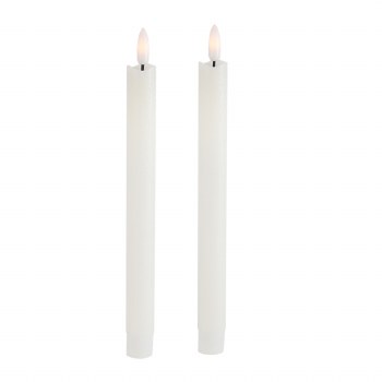 Tara Lane Candle Taper LED Set Ivory 3D Flame 25cm