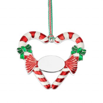 Newbridge Silverware Candy Cane Heart Christmas Tree Decoration