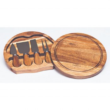 Newgrange Living Cheese Board Round Set with 4 Knives