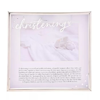 Christening Frame 4*6" Silver Word