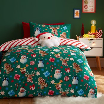 Christmas Icon Green Double Duvet