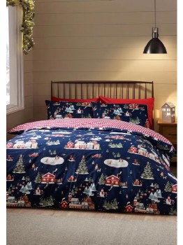 Christmas Ski Blue Single Duvet