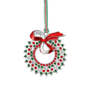 Newbridge Silverware Christmas Wreath with Bow Tree Decoration