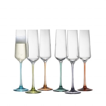 Galway Crystal Chroma Flute Party Pack Set of 6