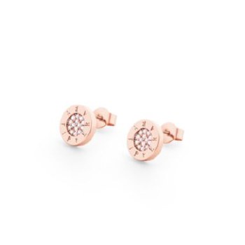 Tipperary Crystal Circle Pave Gold Stud Earrings