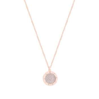 Tipperary Crystal Circle Pave Gold Pendant