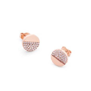 Tipperary Crystal Circle Pave Rose Gold Pave Earrings