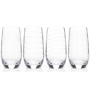 Newgrange Living Clear Cut Hiball Glass Set/4