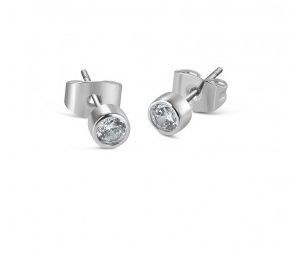 Newbridge Silverware Clear Stone Stud Earrings