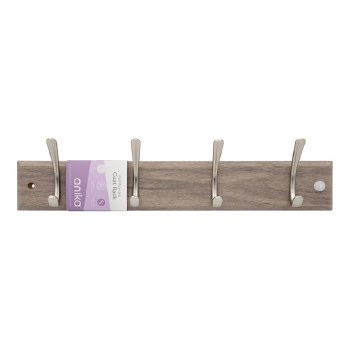 Coat Rack Silver 4 Hooks