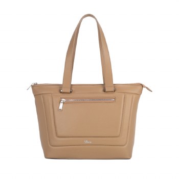 Dice Handbags Comet Quilted Tote Bag Taupe