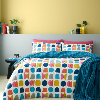 Connect Geo Teal  Double Duvet