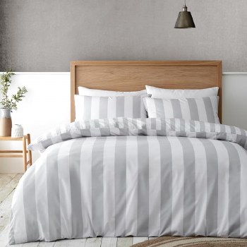 Cove Stripe Silver Single Duvet