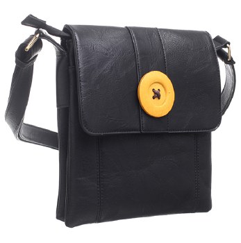 Bessie London Handbags Crossbody with Button Black