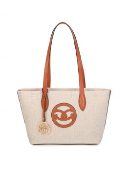 GIONNI HANDBAG CRYSTAL LARGE TOTE BAG TAN
