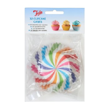 Tala Cupcake Cases Rainbow Swirl 32pk