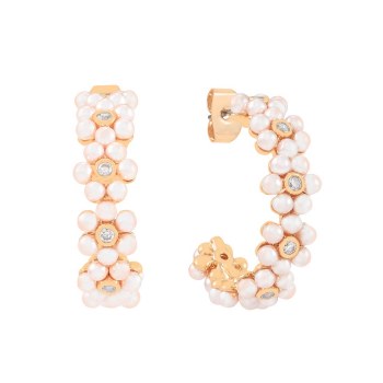 Tipperary Crystal Daisy - Earring Pk Pearl Hoop