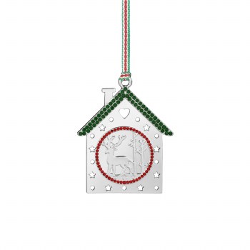 Newbridge Silverware Christmas House with Reindeer Tree Decoration