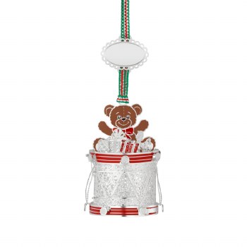 Newbridge Silverware Drum with Teddy Bear Christmas Tree Decoration